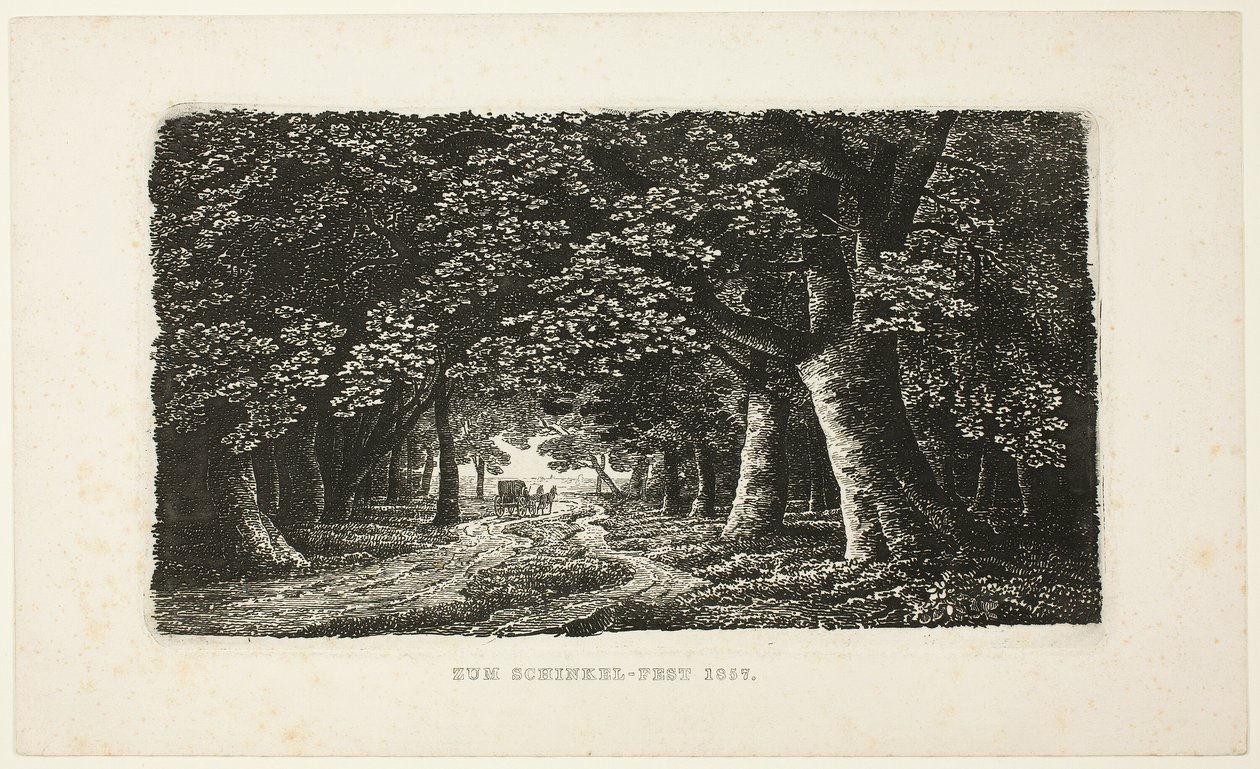 Caminho da floresta com um treinador de Karl Friedrich Schinkel