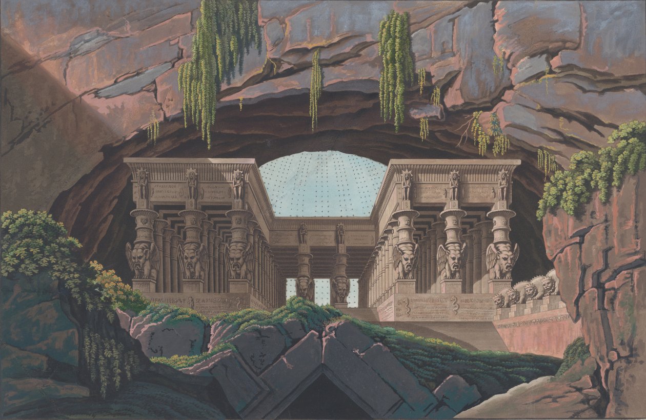 Templo entre rochas, 1847-49. de Karl Friedrich Thiele