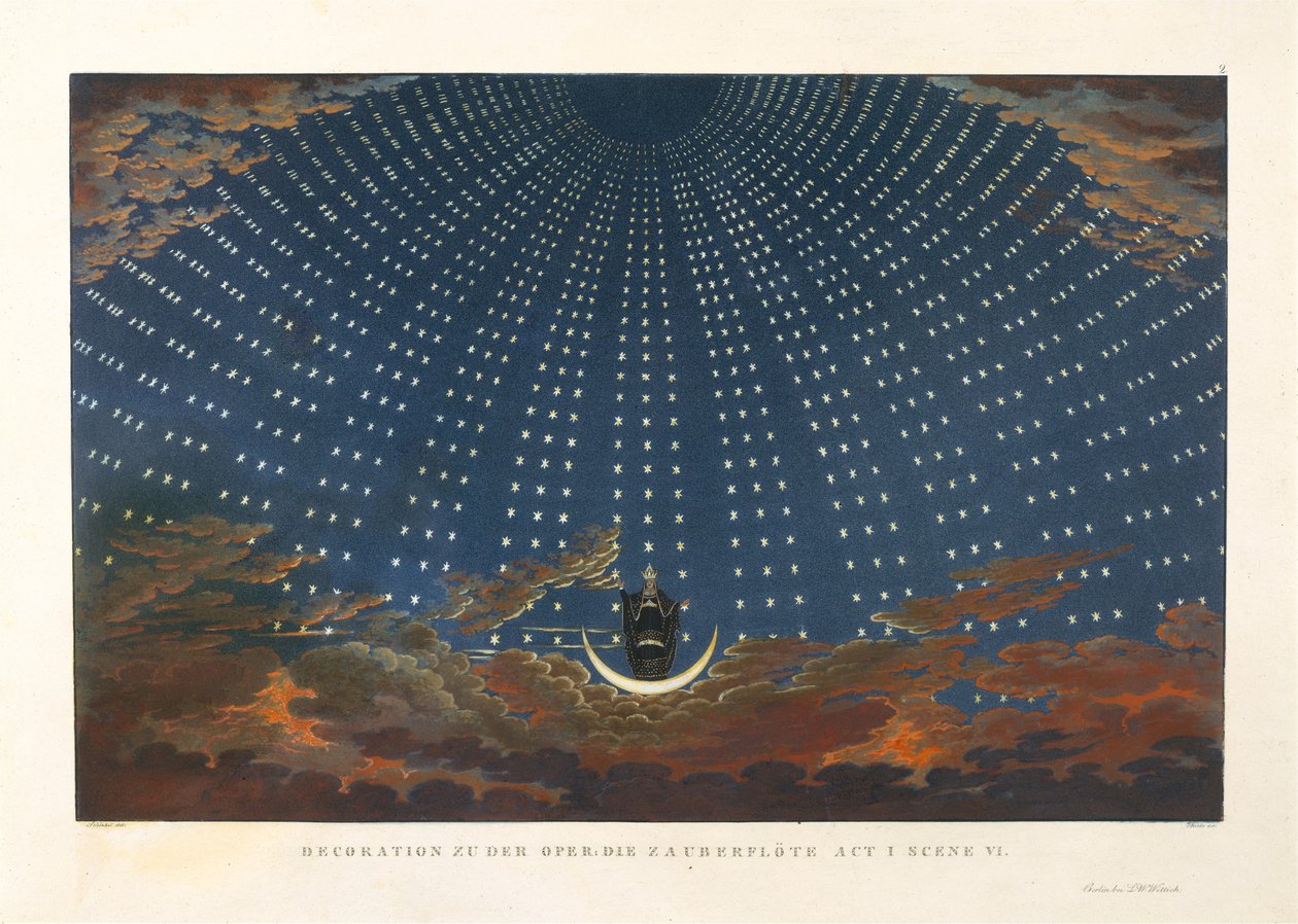 O Salão das Estrelas no Palácio da Rainha da Noite ..., 1847-49. de Karl Friedrich Thiele