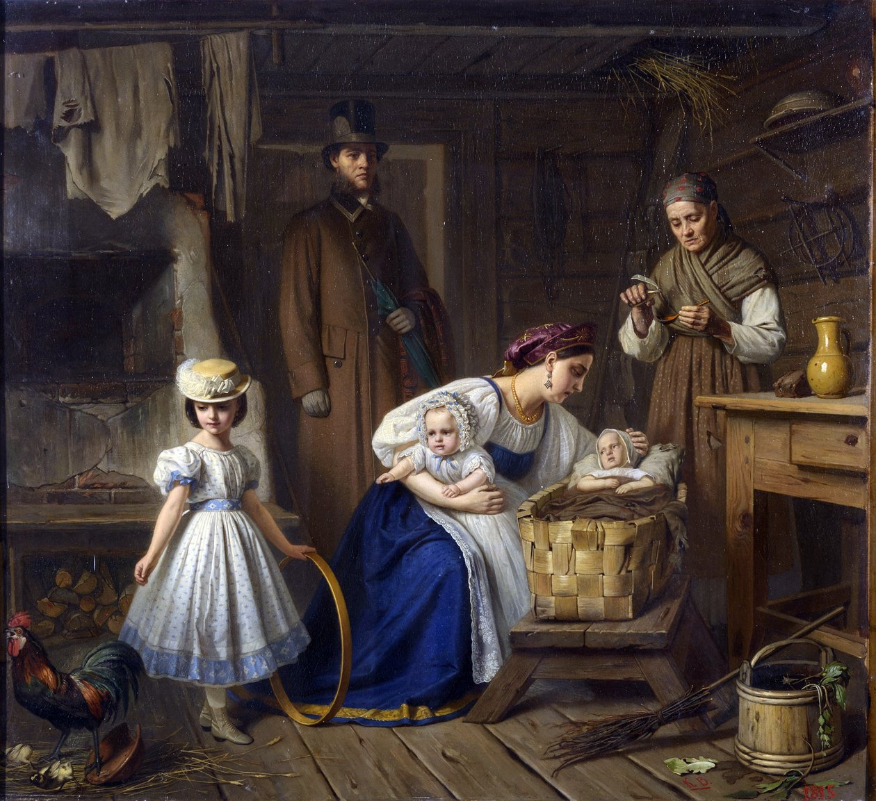 A enfermeira visitou seu filho doente par Wenig, Karl Bogdanovich (1830-1908) de Karl Gottlieb Wenig