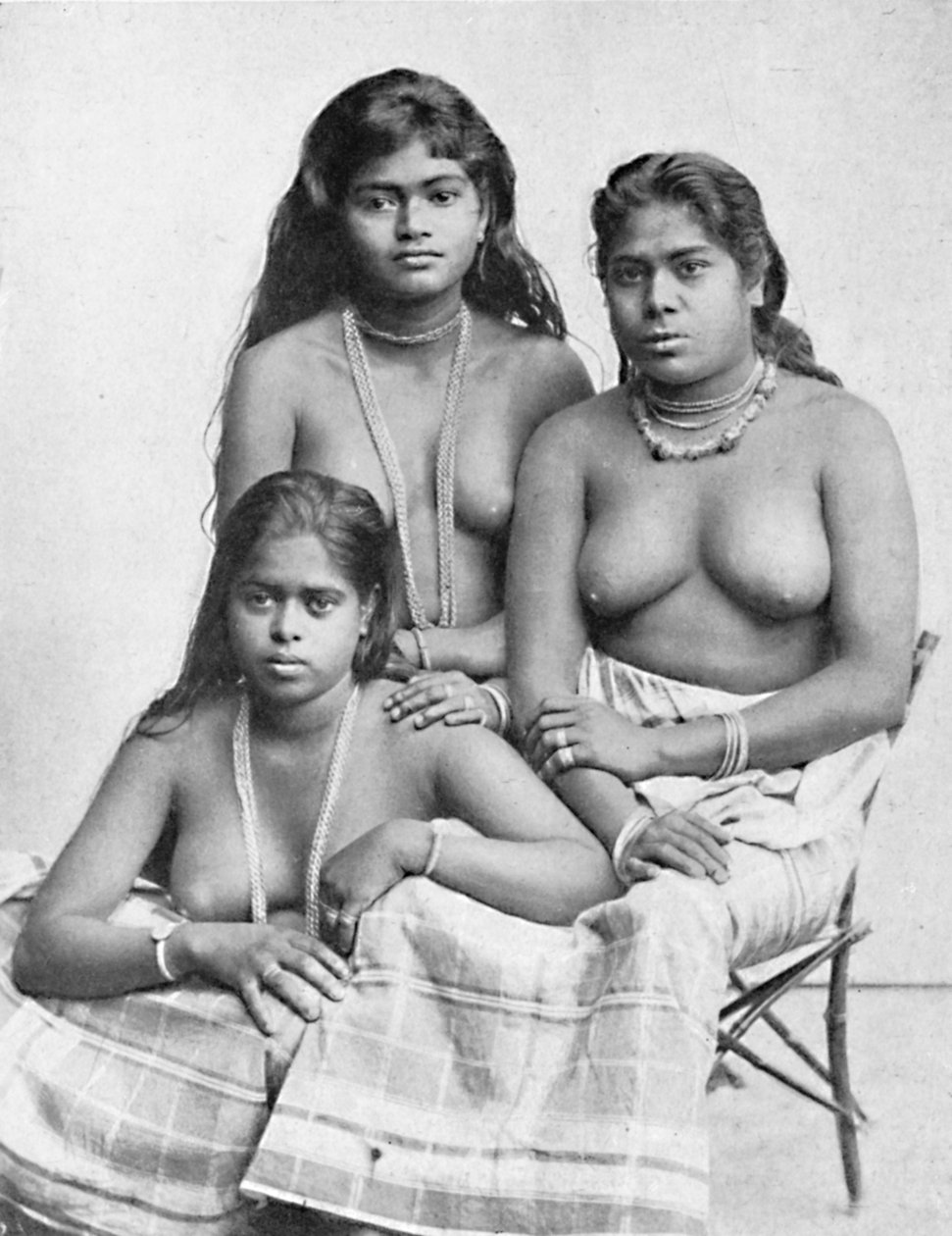 Três meninas Tamil do Deccan, 1902 de Karl Hagenbeck
