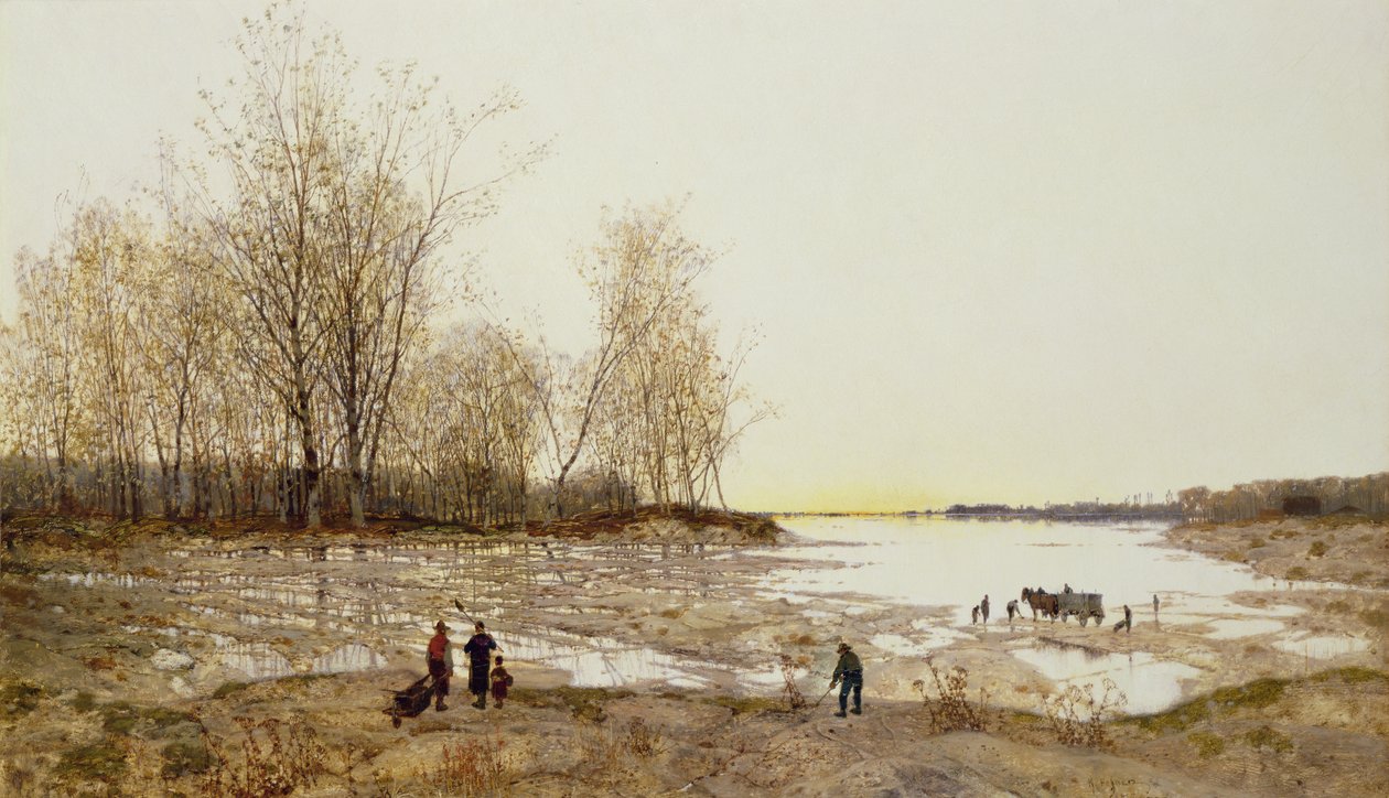 A Flooded Wooded Landscape, c.1875-80 (óleo sobre tela) de Karl Heffner