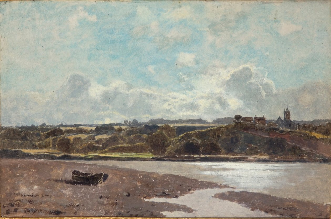 "Paisagem em frente a Newnham em Severn", 1880 de Karl Heffner