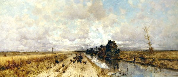 Estrada por Canal (óleo sobre tela) de Karl Heffner