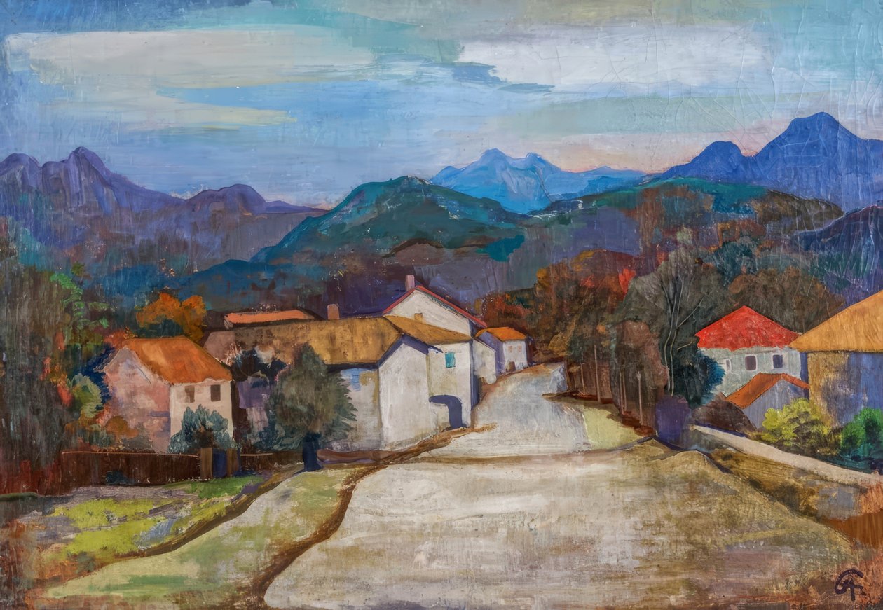 Rua de aldeia no Ticino de Karl Hofer