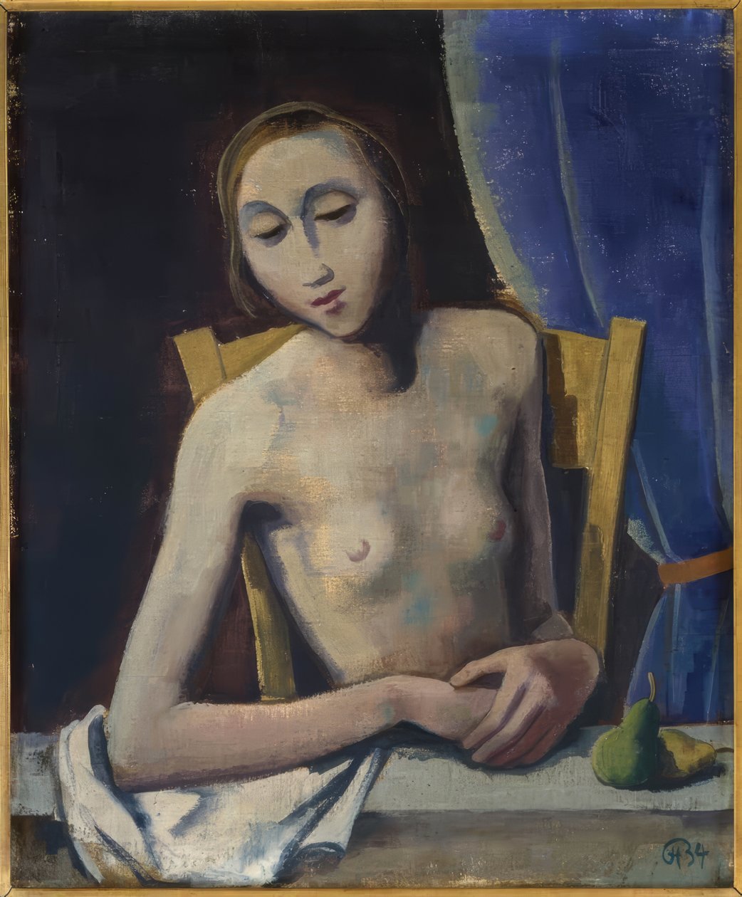 Menina diante da cortina de Karl Hofer