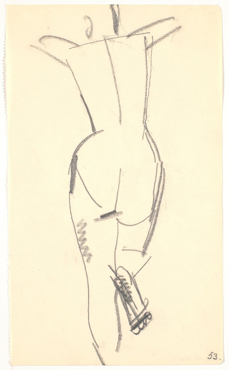 Modelo em pé, visto por trás de Karl Isakson