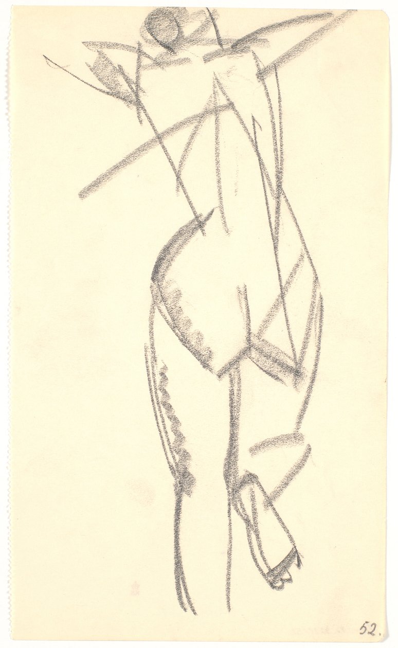 Modelo em pé, visto por trás de Karl Isakson