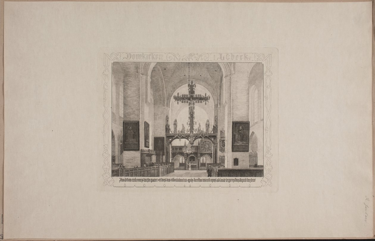 Dinamarquês: Interior da catedral de Lübeck de Karl Jensen