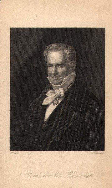 Alexander von Humboldt (1769-1859), gravado por Hinchliff (litho) de Karl Joseph (after) Begas