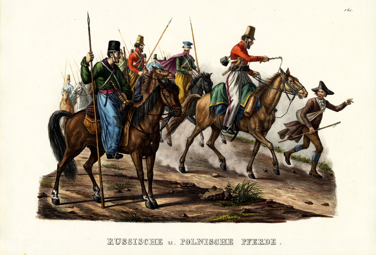 Cavalos Russos E Poloneses, 1824 de Karl Joseph Brodtmann