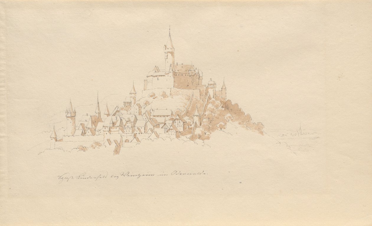 Castelo de Lindenfels perto de Weinheim no Odenwald de Karl Julius Von Leypold
