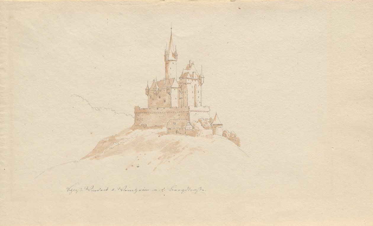 Castelo Windeck b. Weinhelm a. ou seja estrada da montanha de Karl Julius Von Leypold