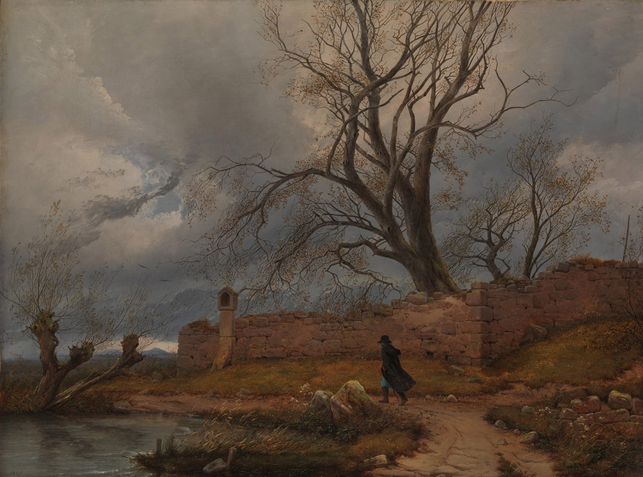 Andarilho na tempestade, 1835 de Karl Julius Von Leypold