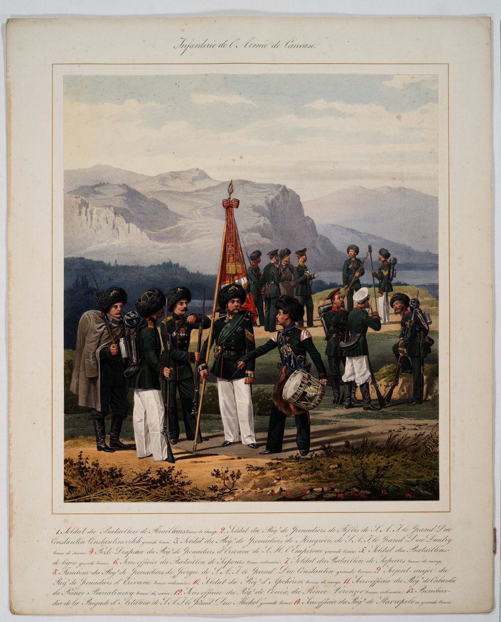 Infantaria do exército russo do Cáucaso, 1867 de Karl Karlovich Piratsky