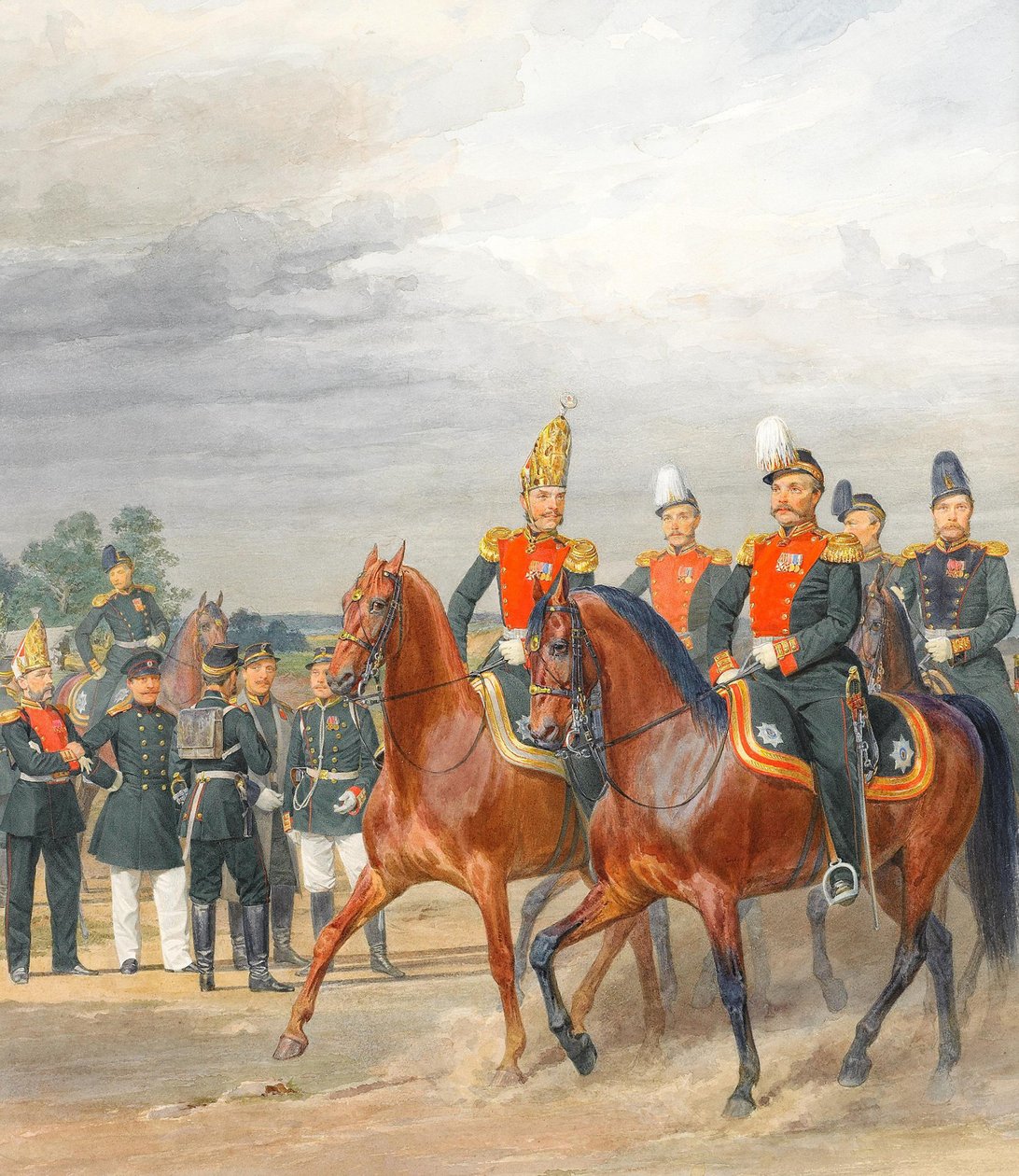 Oficiais do Cavalry Mounted Regiment de Karl Karlovich Piratsky