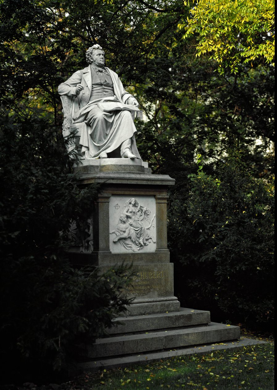 Monumento em homenagem ao compositor austríaco Franz Peter Schubert (1797-1828). Escultura de Karl Kundmann (1838-1919) 1872. Viena, Stadtpark, Áustria de Karl Kundmann