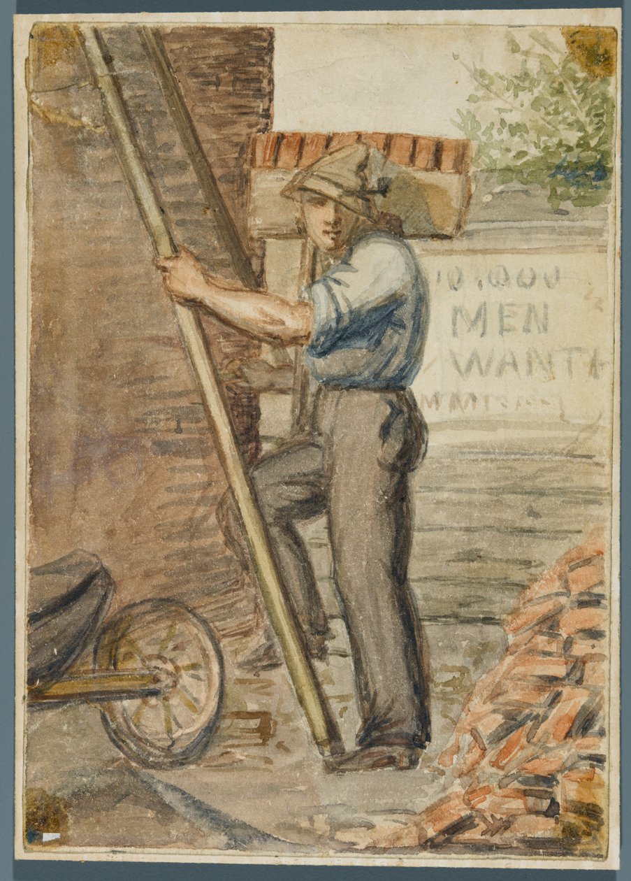 Camada de Tijolo, 1864 (wc sobre underdrawing de mídia negra) de Karl L.H. Mueller