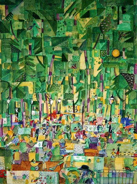 Restaurante de Jardim (aguarela e guache sobre papel) de Karl Leyhausen