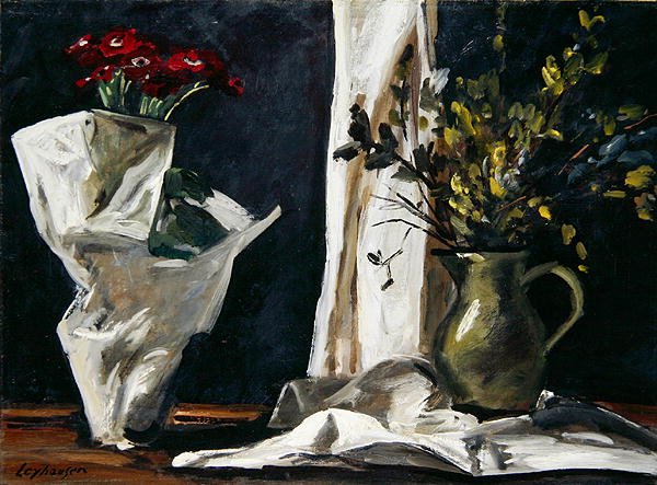 Natureza Morta com Catkins (óleo sobre tela) de Karl Leyhausen