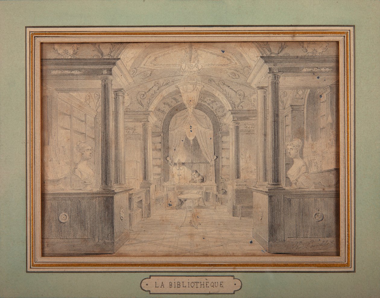 Napoleão no trabalho na biblioteca do Chateau de Malmaison, c.1806 de Karl Loeillot Hartwig
