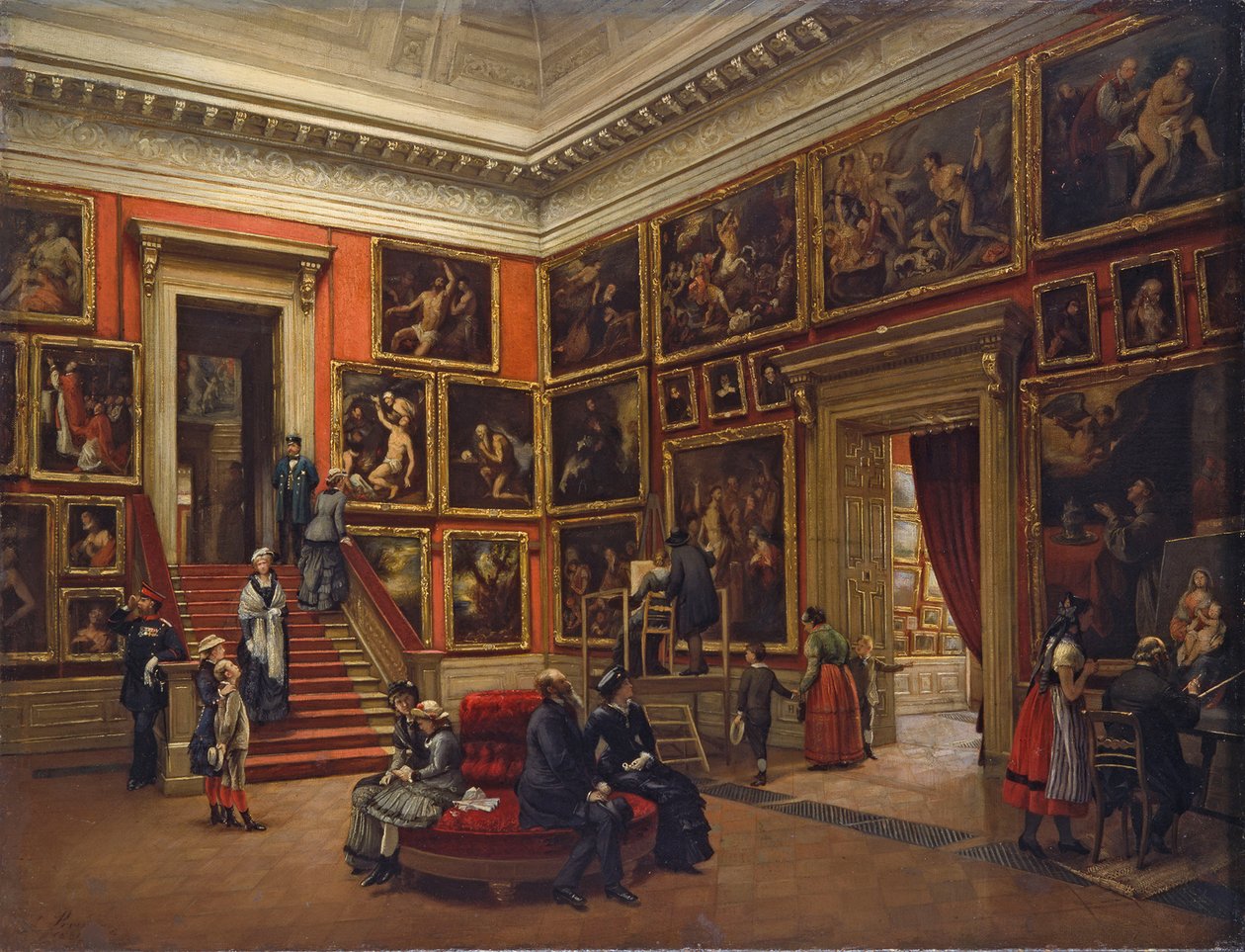 Na galeria de Dresden, 1881. de Karl Louis Preusser