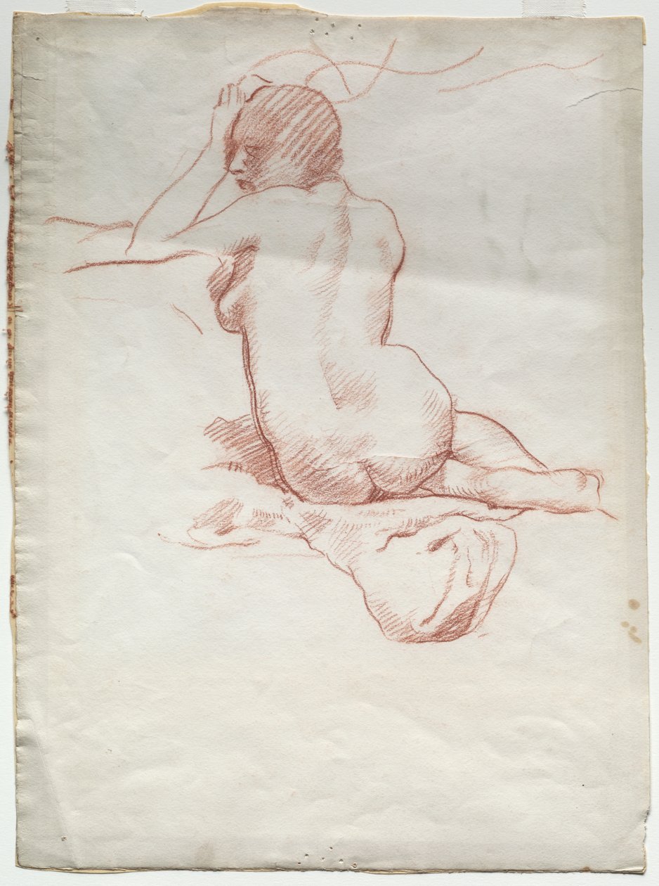 Nu feminino sentado por trás de Karl Ludwig Bernhard Buchhorn