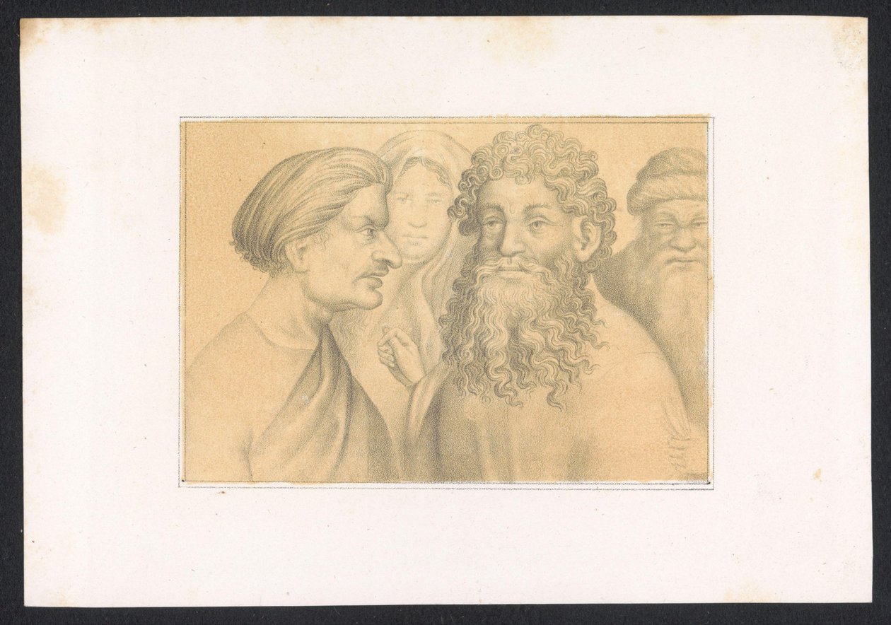 Três homens e um jonge vrouw Desenhos e estudos de um mestre holandês do século XV. Século. Baseado nos originais mantidos na Biblioteca Real de Berlim (título da série) de Karl Palzow