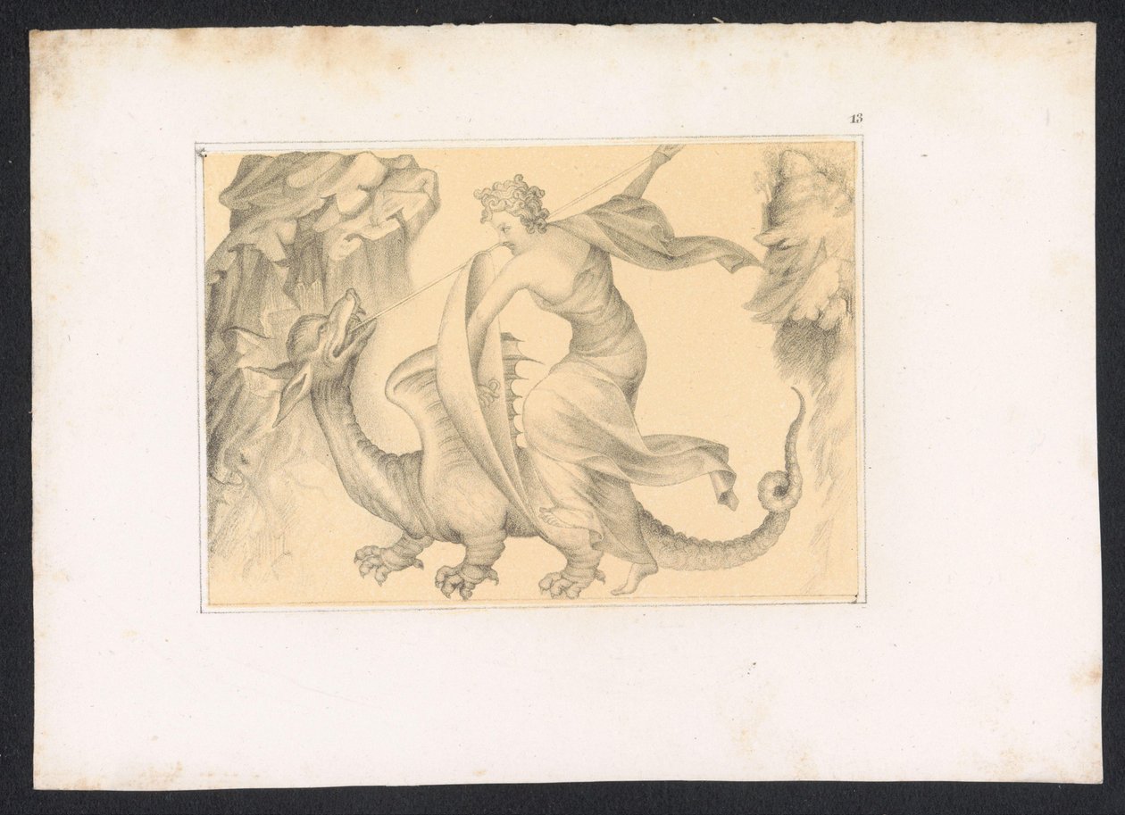 Gevecht tussen draak en vrouw
Desenhos e estudos de um mestre holandês do século XV. Após os originais preservados na Biblioteca Real em Berlim (título da série) de Karl Palzow
