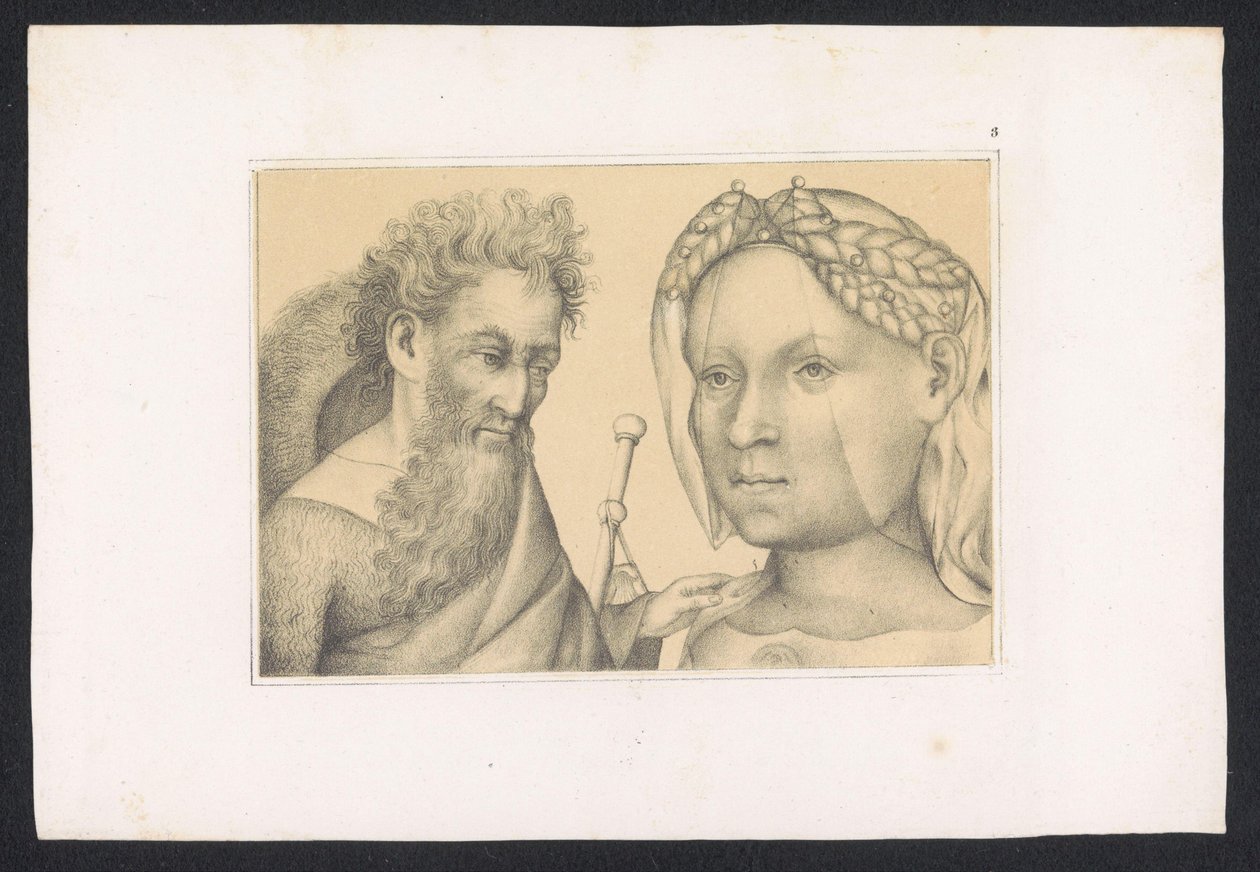 Jakobus de Meerdere em vrouw Desenhos e estudos de um mestre holandês do século XV. Século. Baseado nos originais mantidos na Biblioteca Real de Berlim (título da série) de Karl Palzow