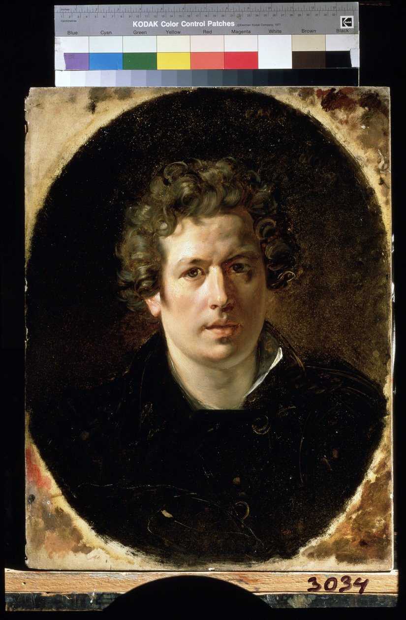 "Auto-Retrato"" Pintura de Karl Pavlovich Briullov (Bryullov) (1799-1852) por volta de 1833 Museu Estatal Russo de São Petersburgo de Karl Pavlovich Bryullov