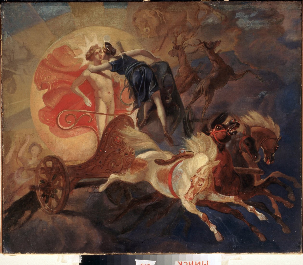 Eclipse de soleil, le salut de Diane a Apollon (Eclipse do sol, despedida de Diana a Apollo) - Peinture de Karl Pavlovich Briullov (Brioullov) (1799-1852), huile sur toile de Karl Pavlovich Bryullov