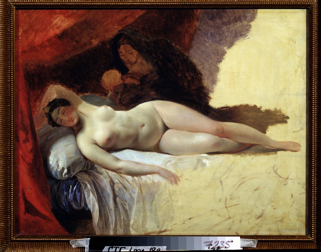 "Sleeping Juno" ou "The Beginning of the Lake Way" Pintura de Karl Briullov (Briullov) (1799-1852) 1839-1845 Galeria Estadual Tretyakov, Moscovo de Karl Pavlovich Bryullov