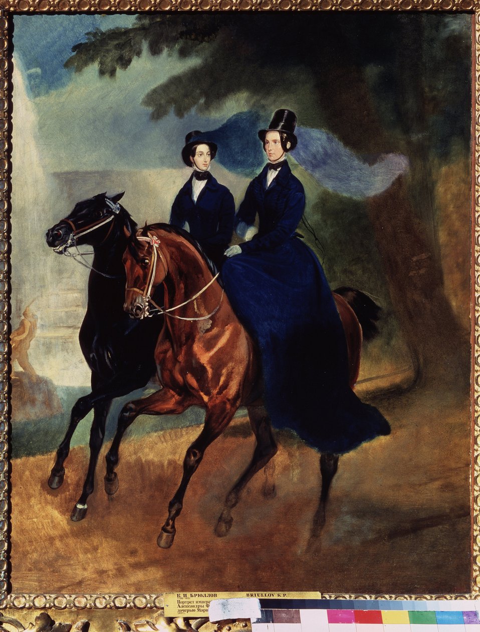 Retrato da Imperatriz Alexandra Fodorovna (1798-1860) com sua filha (Retrato da Imperatriz Alexandra Fyodorovna, com sua filha) Pintura de Karl Pavlovich Briullov (Bryullov) (1799-1852) - Óleo sobre tela de Karl Pavlovich Bryullov