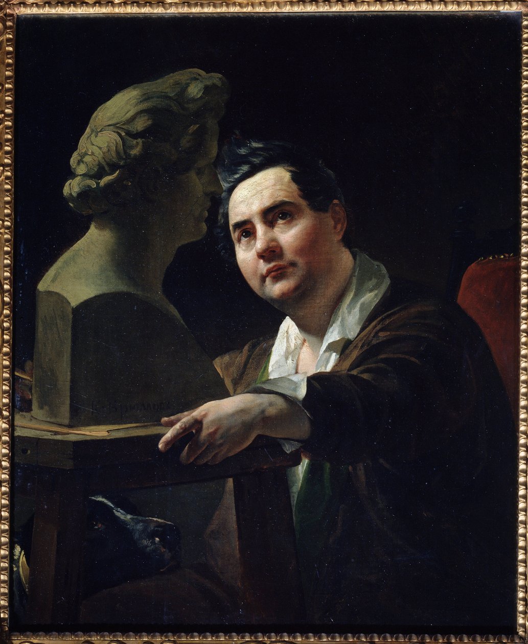 "Portrait du sculpteur Ivan Vitali (1794-1855)" Peinture de Karl Briullov (Brioullov) (1799-1852) 1836-1837 State Tretyakov Gallery, Moscou de Karl Pavlovich Bryullov