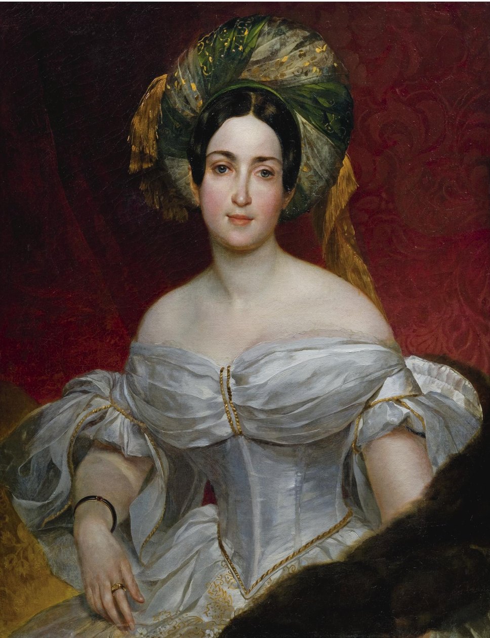 Retrato da Baronesa Aurora Charlotta Demidova, née Stjernvall 1808-1902, 1837 de Karl Pavlovich Bryullov