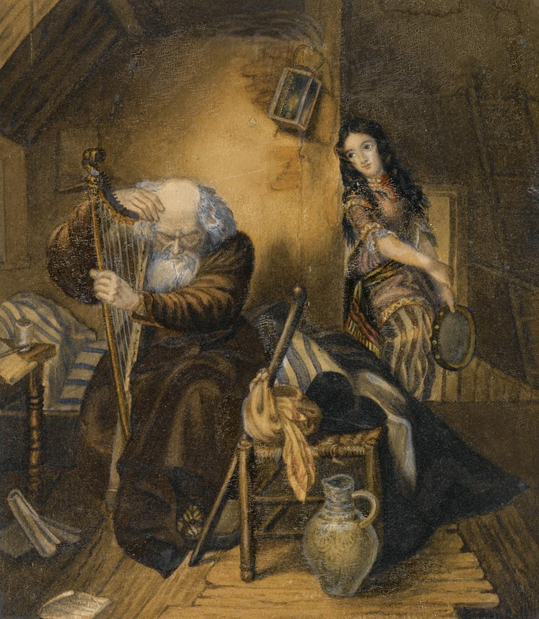 Ilustração para o romance Wilhelm Meisters Apprenticeship de Johann Wolfgang von Goethe de Karl Pavlovich Bryullov
