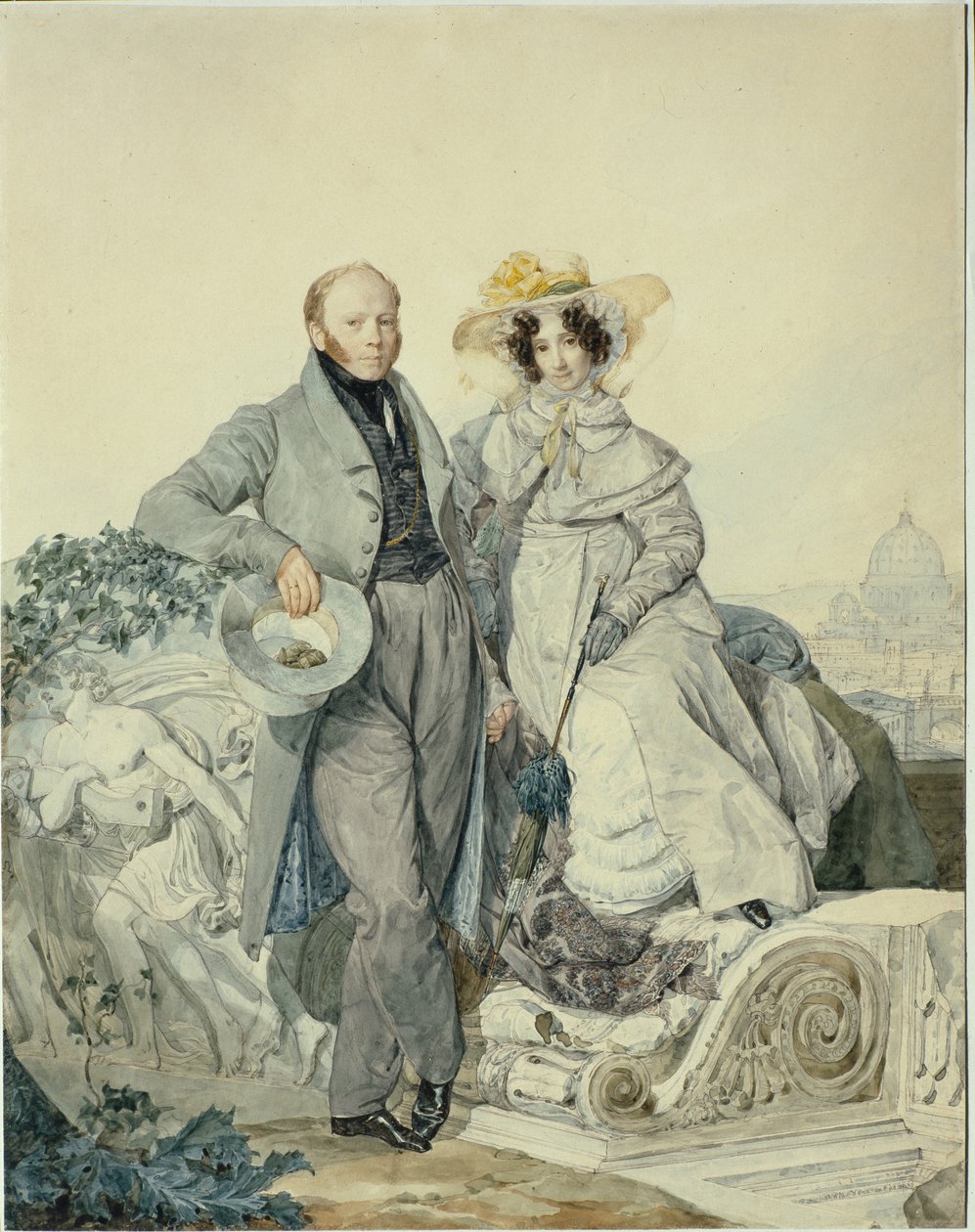 Retrato de Grigory Nikanorovich e Varvara Alexeyevna Olenin, 1827 de Karl Pavlovich Bryullov