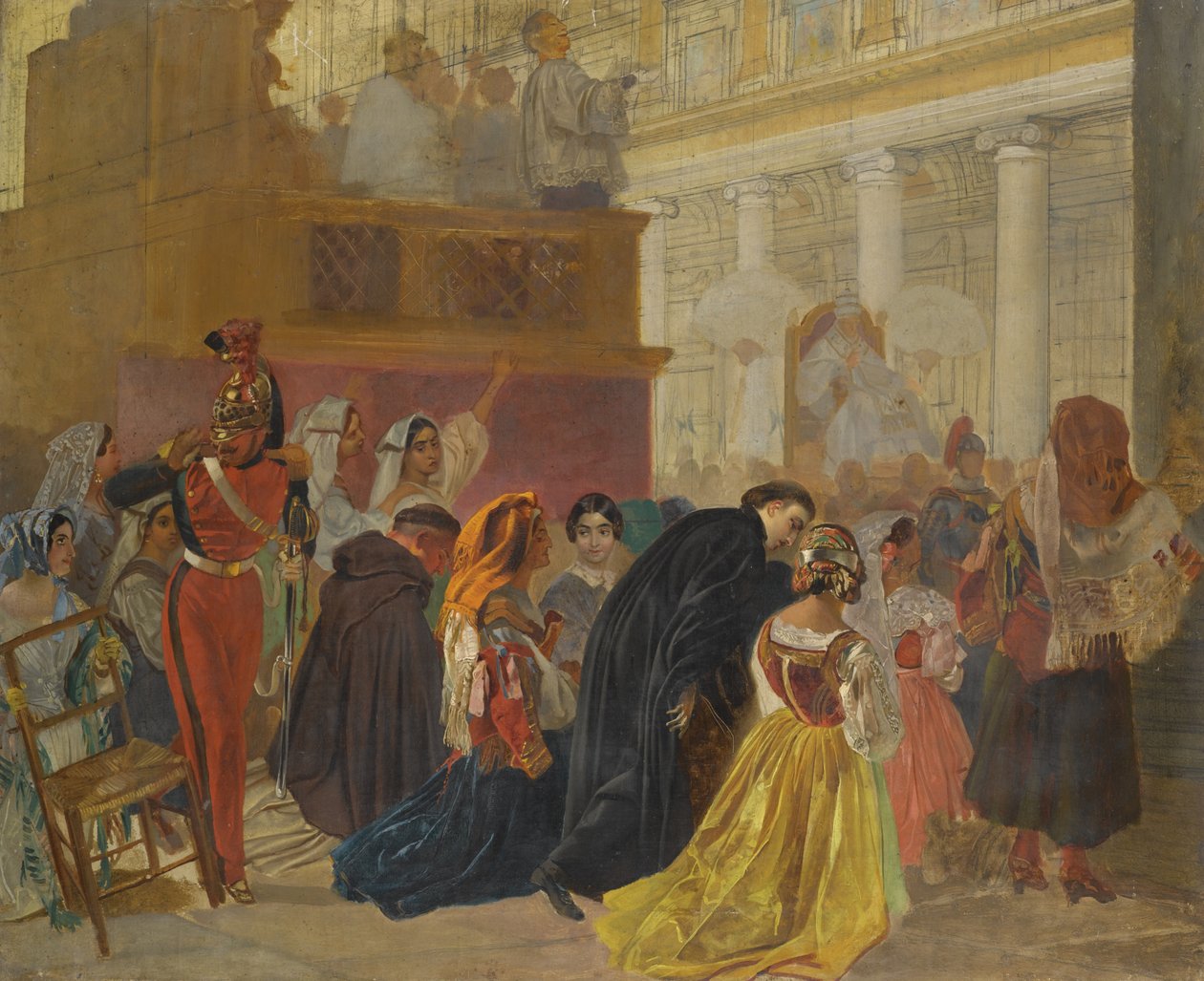 O retorno do papa Pio IX a Roma, 1849 de Karl Pavlovich Bryullov