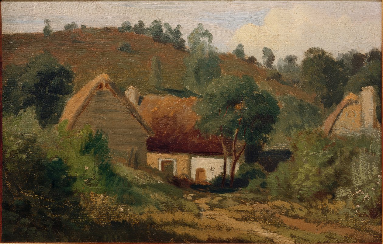 Paisagem francesa com casas de Karl Peter Burnitz
