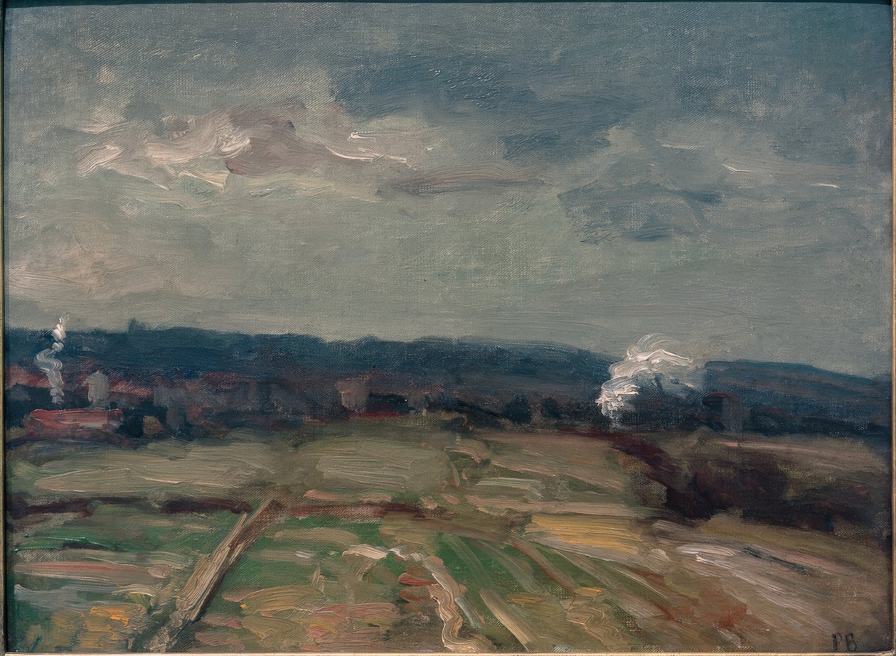 Paisagem com duas nuvens de fumo de Karl Peter Burnitz
