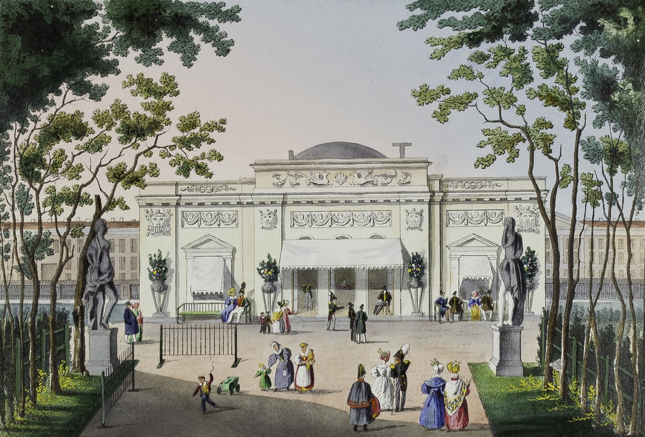 Café no jardim de verão em São Petersburgo, primeira metade do século XIX. de Karl Petrovich Beggrov