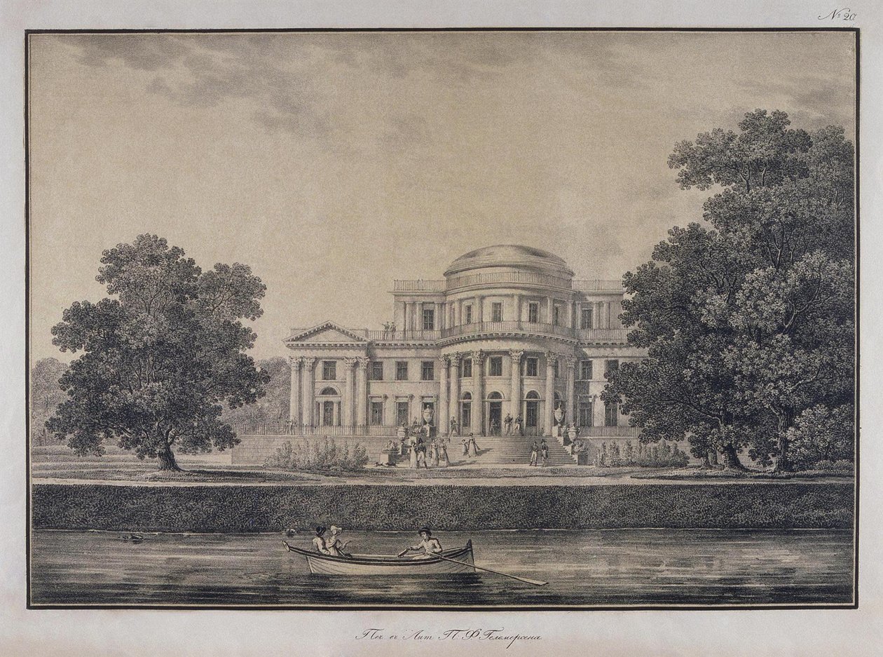 O Palácio Yelagin em São Petersburgo, 1823 de Karl Petrovich Beggrov