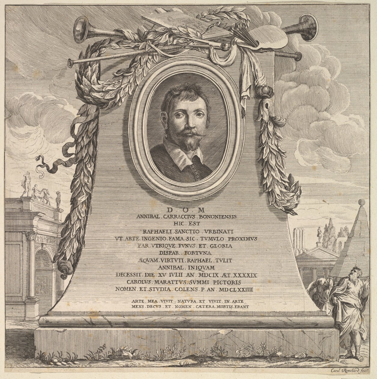 O túmulo de Annibale Carracci, 1690-1735. de Karl Remshardt