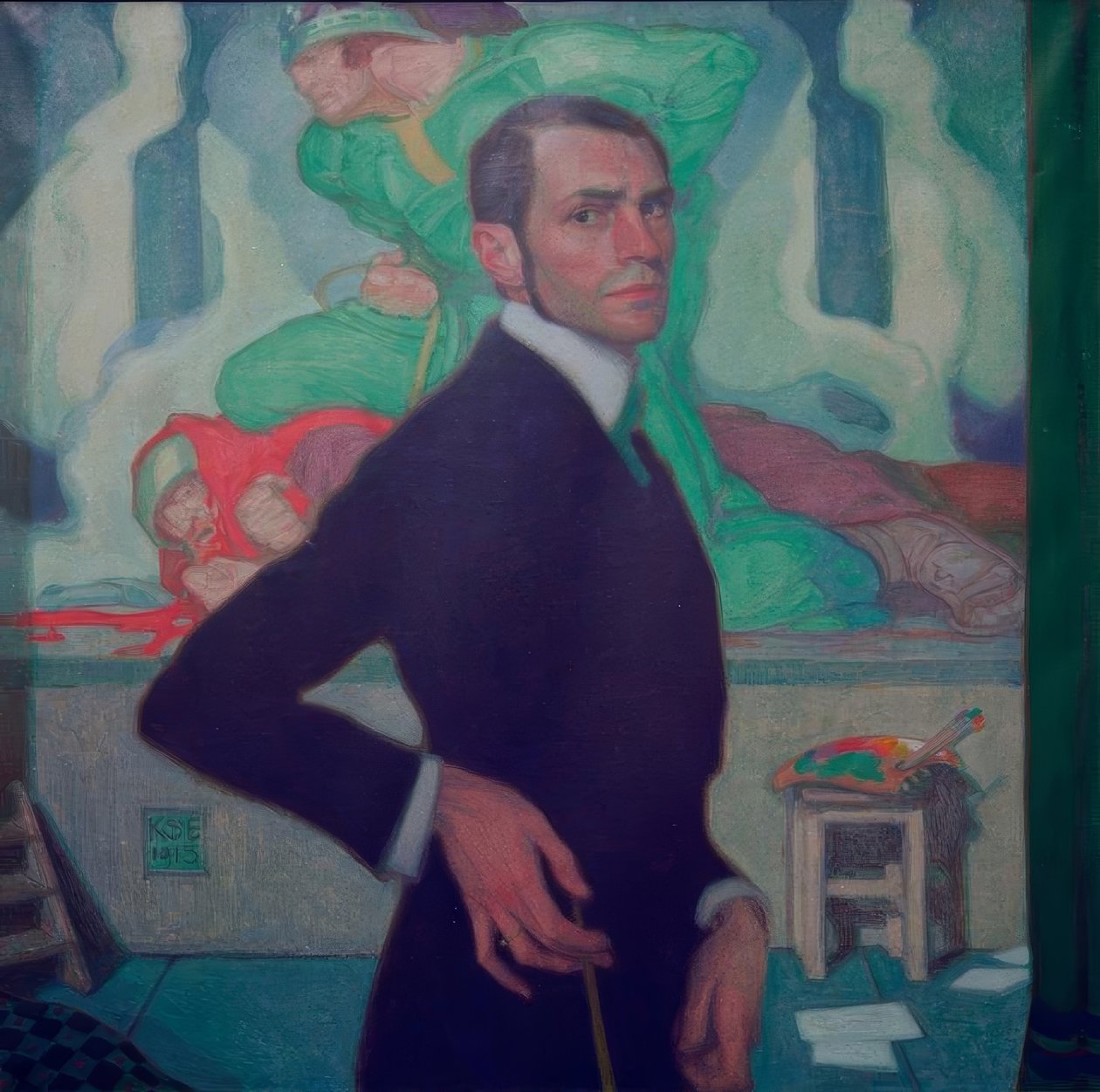 Auto-retrato contra o ciclo das Nibelungen de Karl Schmoll von Eisenwerth