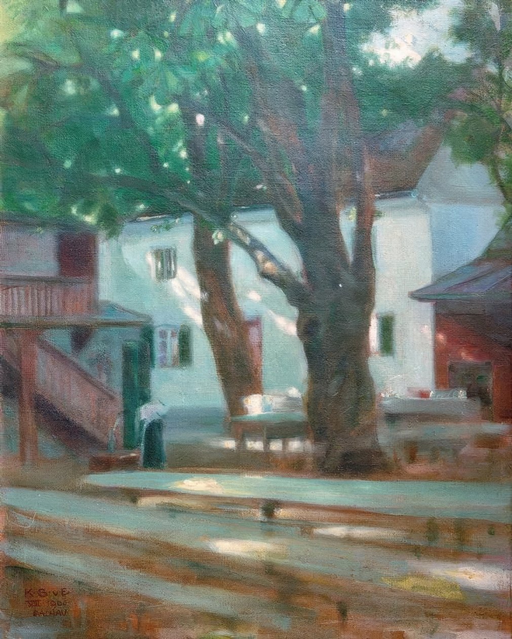 Sonnenlichter (Jardim da Cerveja em Dachau) de Karl Schmoll von Eisenwerth