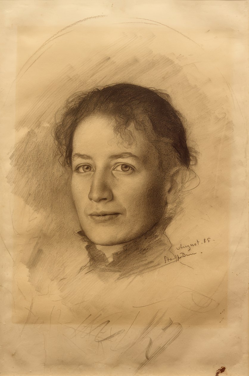 Retrato da irmã do artista, Marie Stauffer de Karl Stauffer Bern