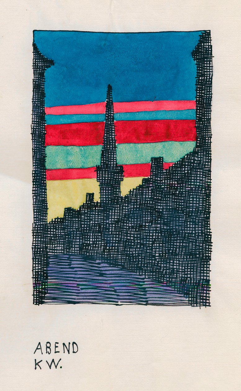 Noite, c.1921 (aguarela) de Karl Wiener