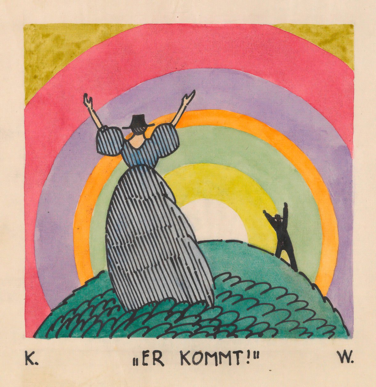 He Comes, c.1921 (guache sobre papel) de Karl Wiener