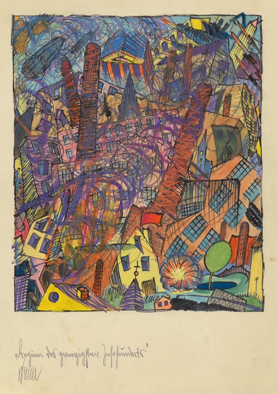 O início do século XX, c.1923 (aguarela e pastel)) de Karl Wiener